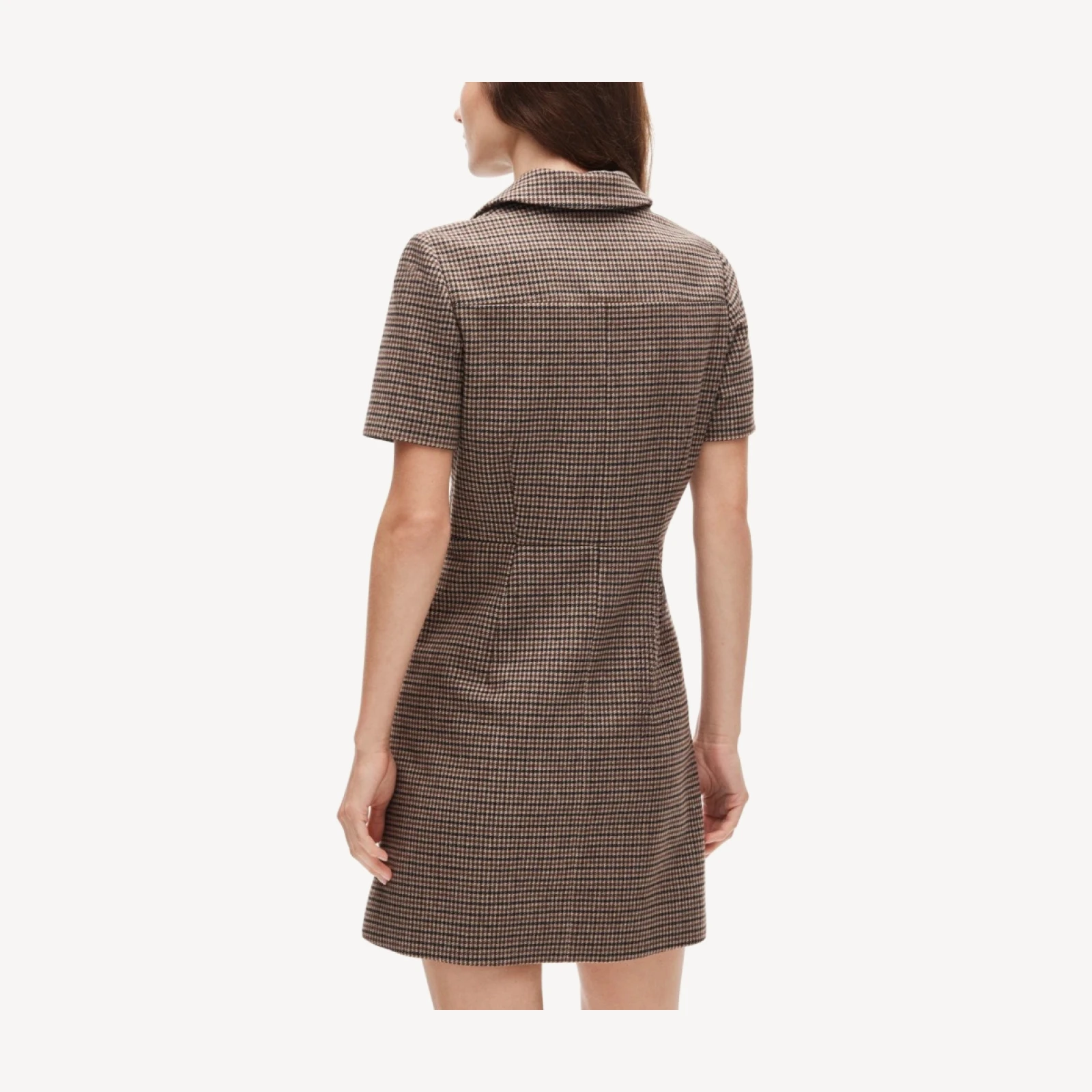 Parc dress in houndstooth wool blend