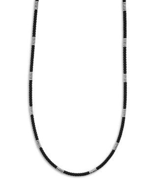 Lagos Men's Sterling Silver Anthem Black Ceramic Station Necklace, 20 - Exclusive