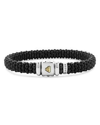 Lagos Men's 18K Yellow Gold & Sterling Silver Black Caviar Beaded Bracelet - Exclusive