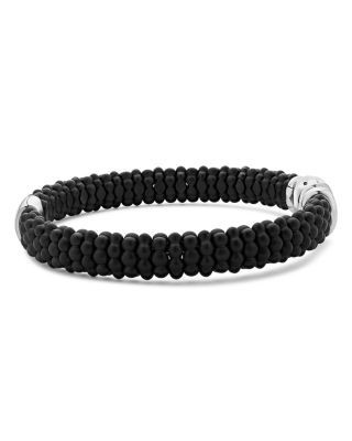 Lagos Men's 18K Yellow Gold & Sterling Silver Anthem Black Ceramic Caviar Station Bead Bracelet - Exclusive