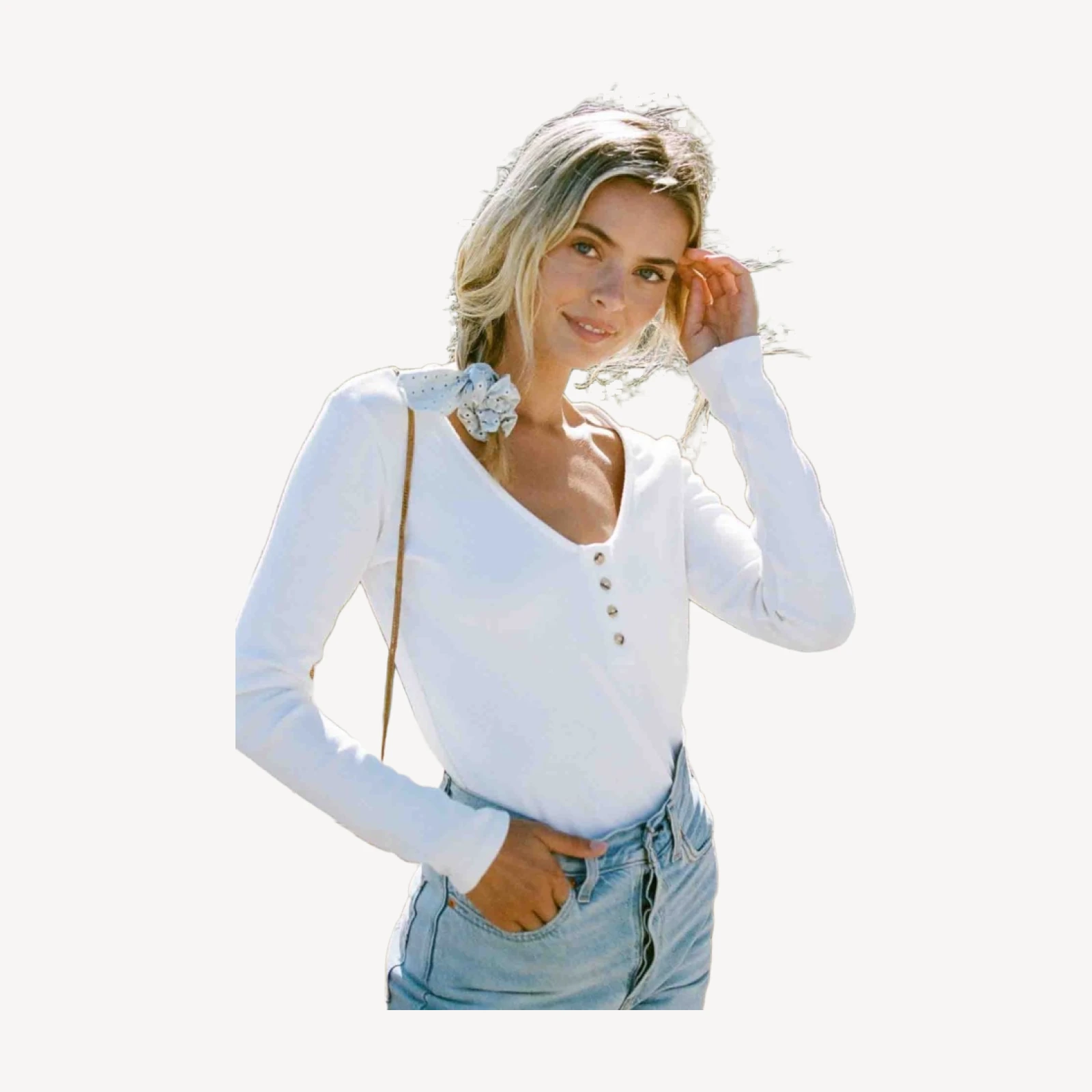 Henley Shirt | White Rib
