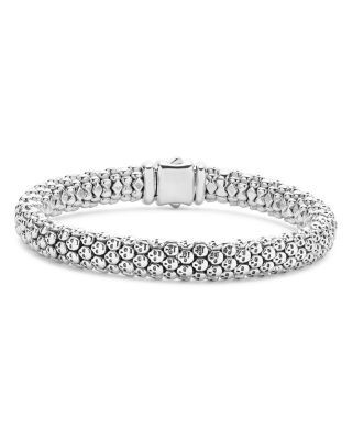 Lagos Men's Sterling Silver Anthem Skull Caviar Beaded Bracelet - Exclusive
