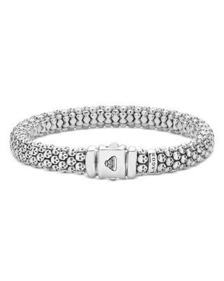Lagos Men's Sterling Silver Anthem Skull Caviar Beaded Bracelet - Exclusive