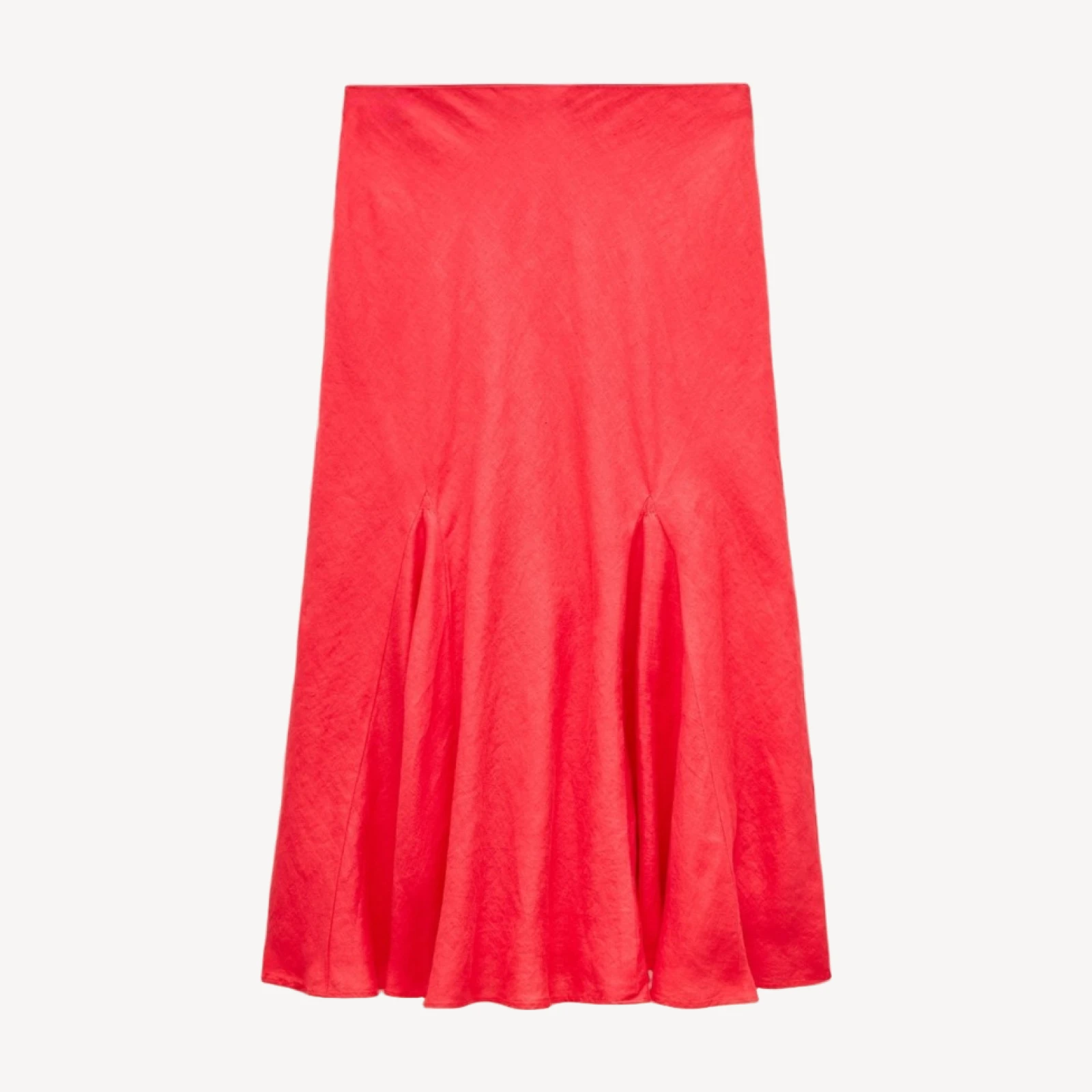 Gwyneth flounce-hem slip skirt in linen