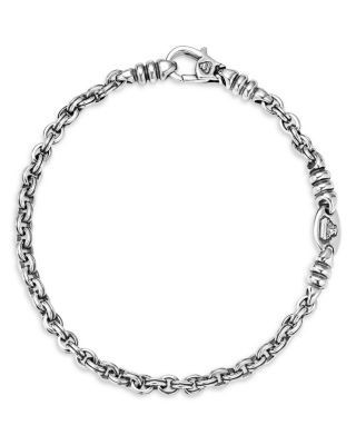 Lagos Men's Sterling Silver Anthem Double Link Caviar Bracelet - Exclusive