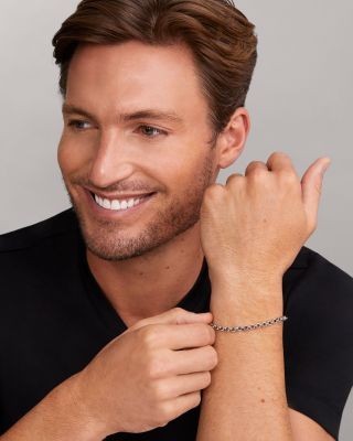 Lagos Men's Sterling Silver Anthem Double Link Caviar Bracelet - Exclusive