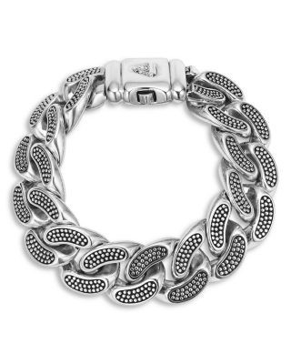 Lagos Sterling Silver Caviar Wide Bracelet