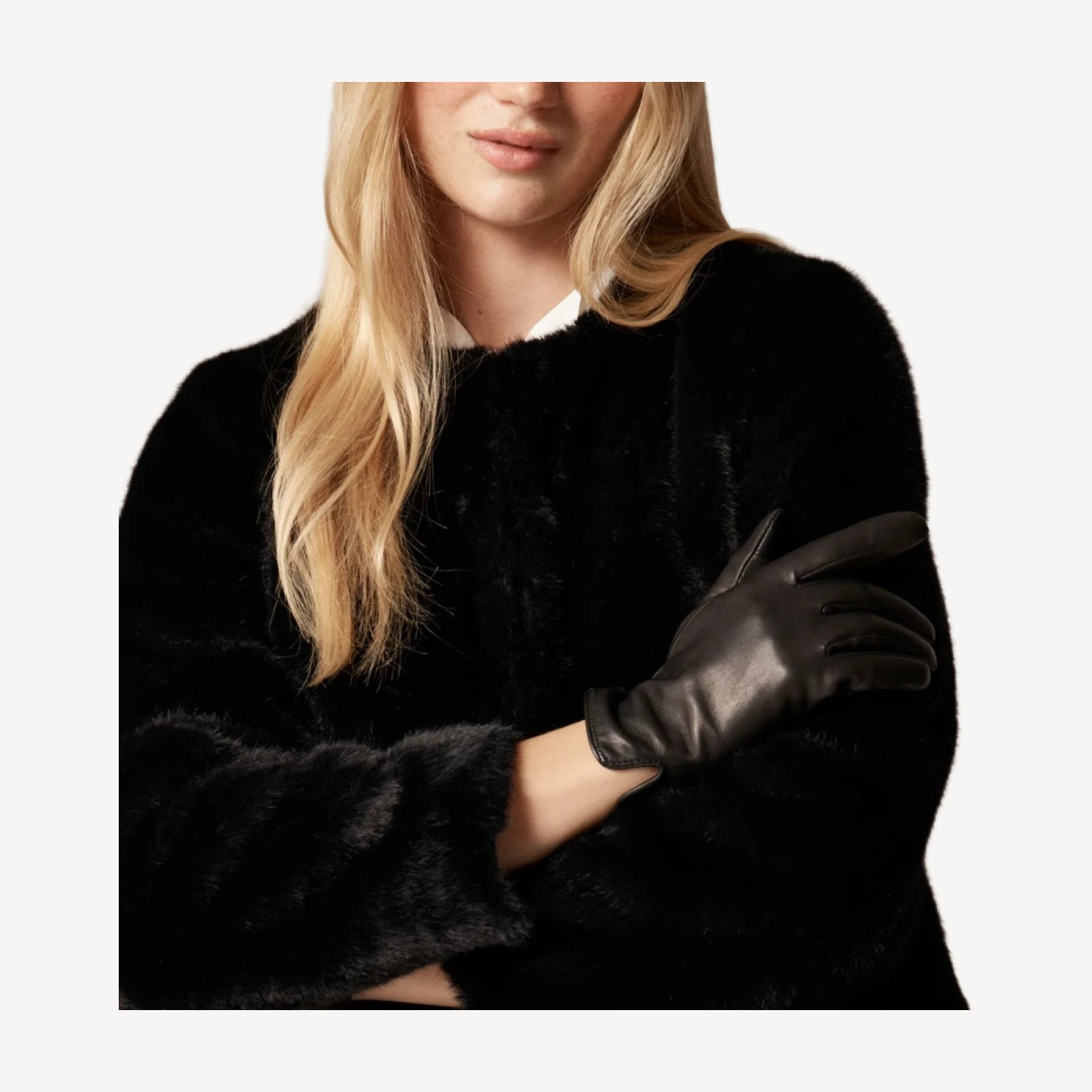 Leather tech-touch gloves