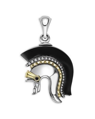 Lagos Men's 18K Yellow Gold & Sterling Silver Anthem Black Agate Spartan Helmet Pendant - Exclusive