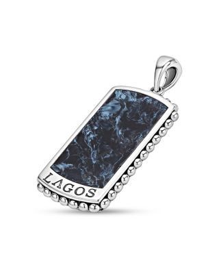 Lagos Men's Sterling Silver Anthem Pietersite Dog Tag Pendant - Exclusive