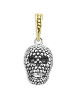 Lagos Men's 18K Yellow Gold & Sterling Silver Anthem Caviar Bead Skull Pendant - Exclusive