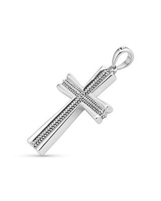 Lagos Men's Sterling Silver Anthem Bead Cross Pendant - Exclusive