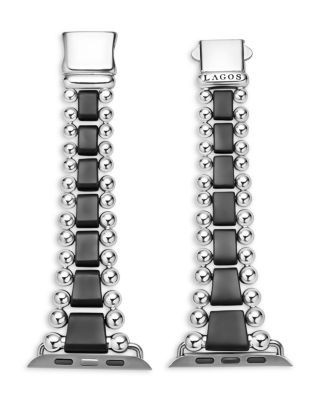 Lagos Smart Caviar Black Ceramic & Stainless Steel Apple Watch Bracelet, 42mm - Exclusive