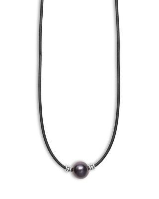 Lagos Men's Sterling Silver Anthem Black Tahitian Pearl Pendant Necklace, 20 - Exclusive