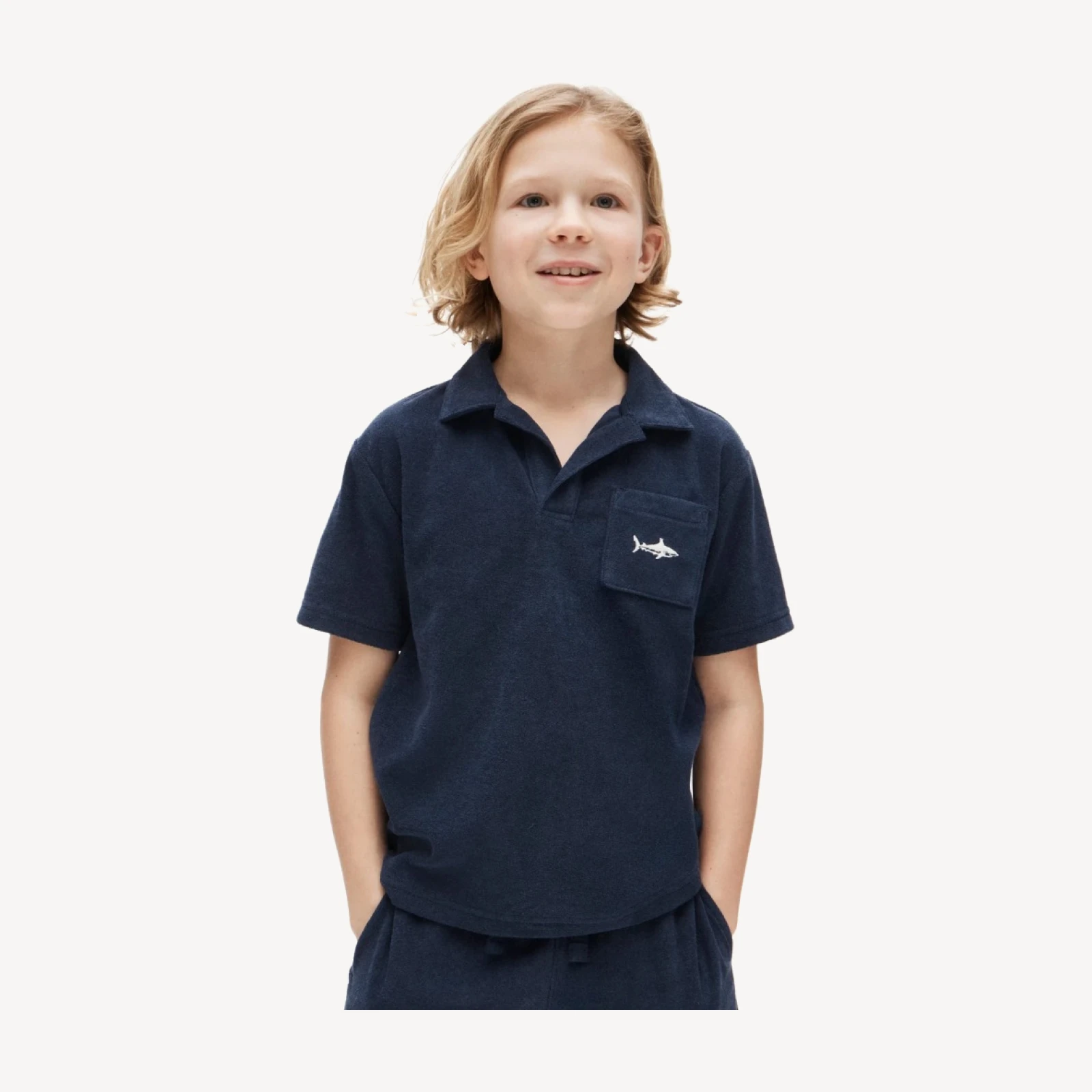 Kids' johnny-collar critter sweater-polo