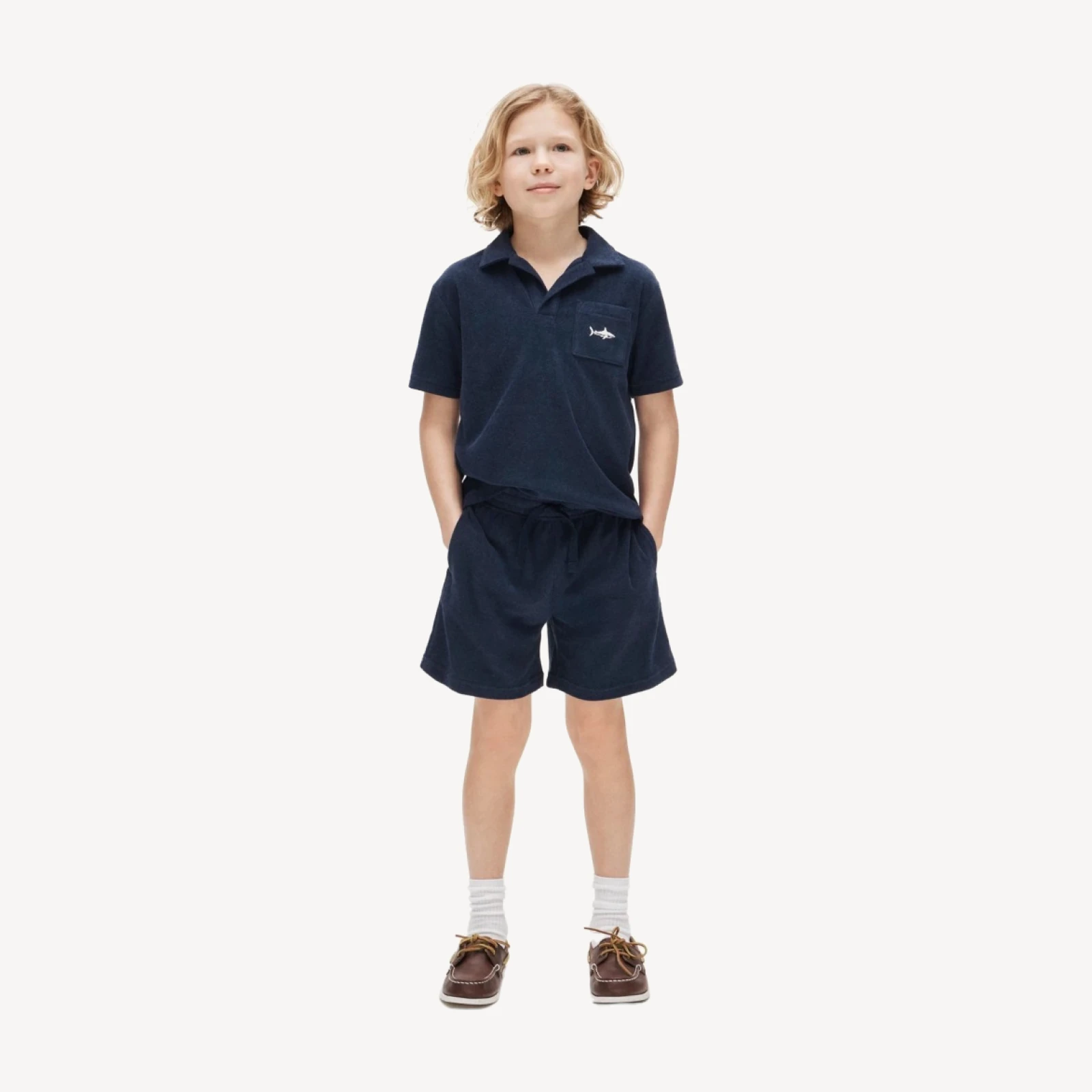 Kids' johnny-collar critter sweater-polo