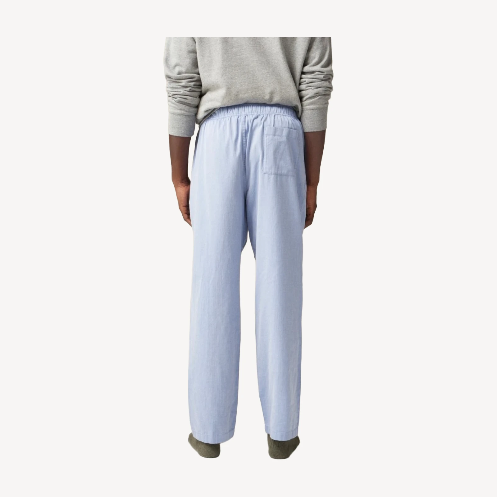 Pajama pant in cotton herringbone