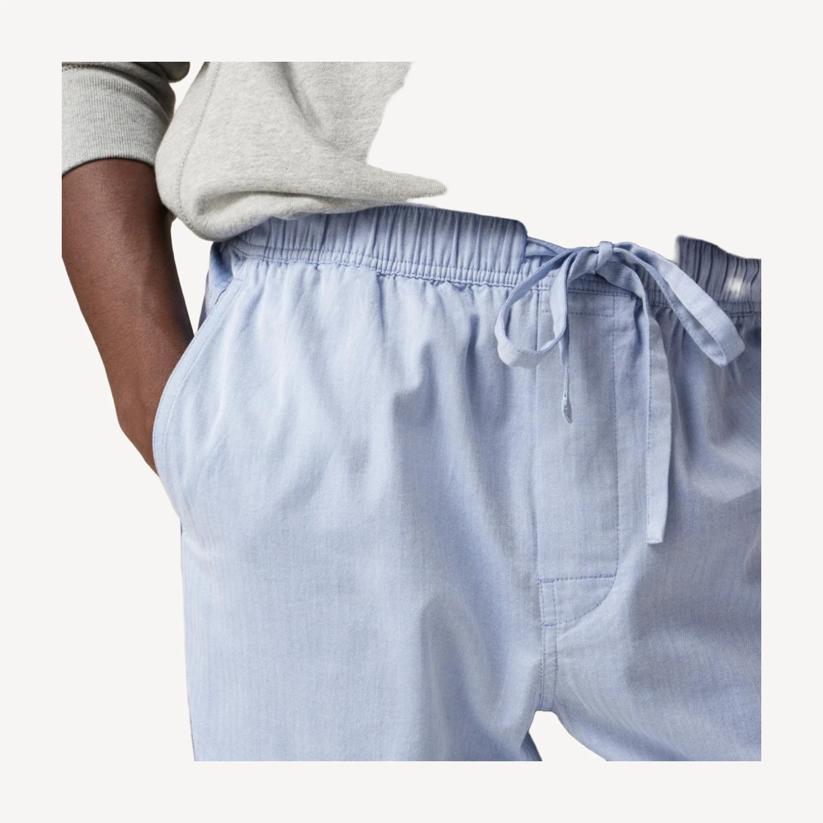 Pajama pant in cotton herringbone