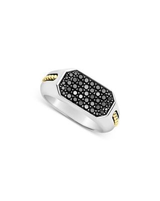 Lagos Anthem Two Tone Octagon Black Diamond Ring