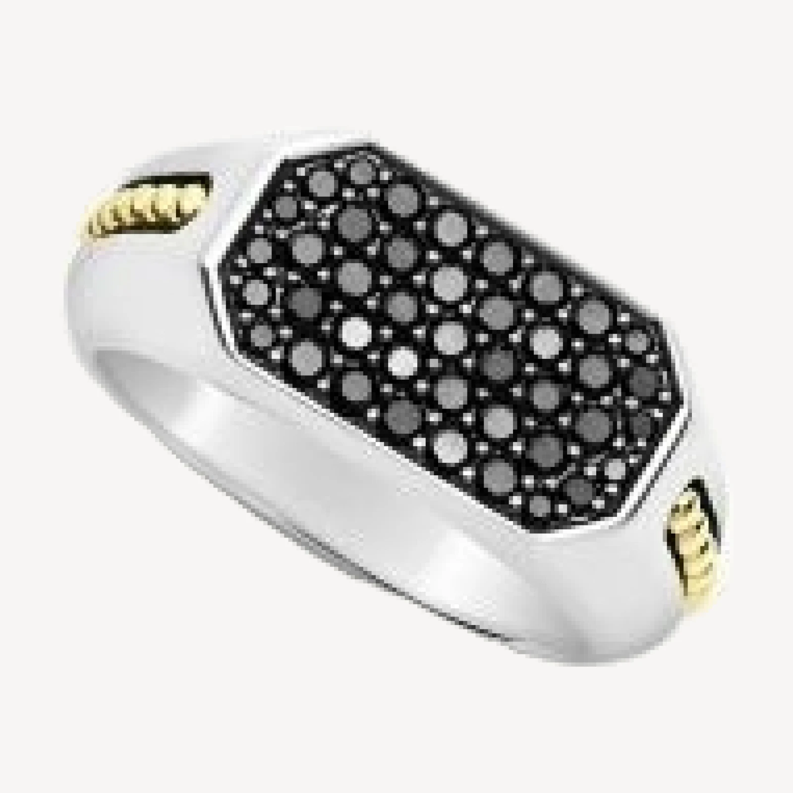 Lagos Anthem Two Tone Octagon Black Diamond Ring
