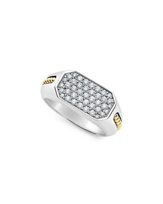Lagos Men's 18K Yellow Gold & Sterling Silver Anthem Diamond Cluster Ring