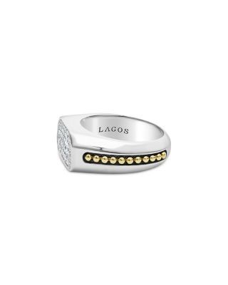 Lagos Men's 18K Yellow Gold & Sterling Silver Anthem Diamond Cluster Ring