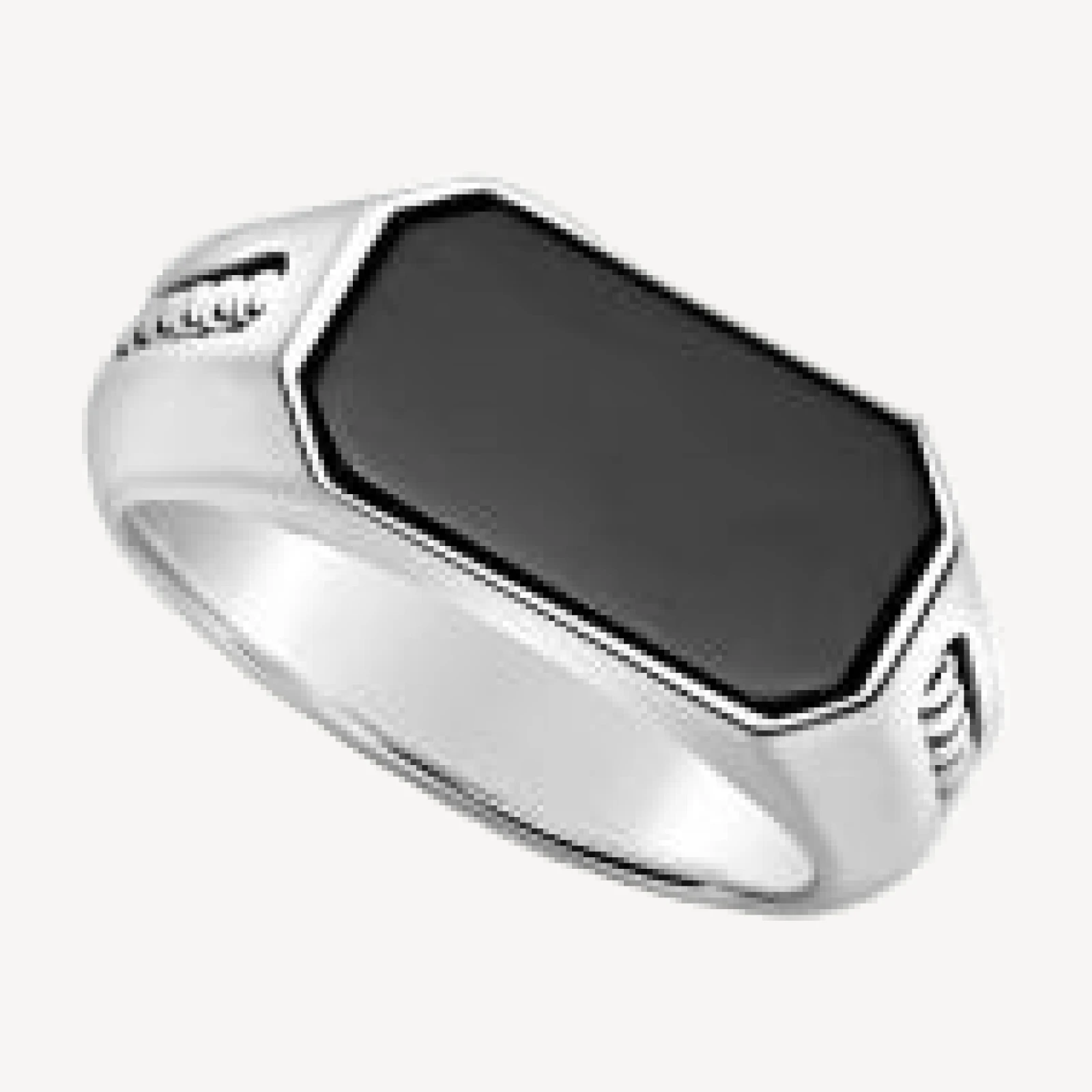 Lagos Men's Sterling Silver Anthem Onyx Octagon Ring