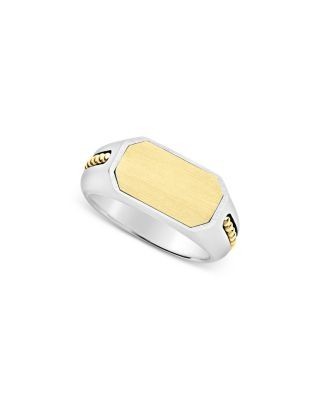 Lagos Men's 18K Yellow Gold & Sterling Silver Anthem Octagon Ring