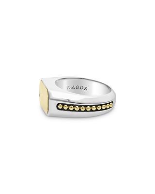 Lagos Men's 18K Yellow Gold & Sterling Silver Anthem Octagon Ring