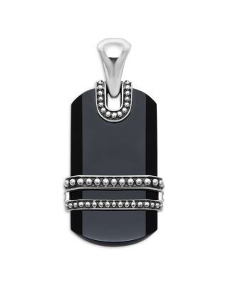 Lagos Men's Sterling Silver Anthem Onyx Dog Tag Amulet Pendant - Exclusive