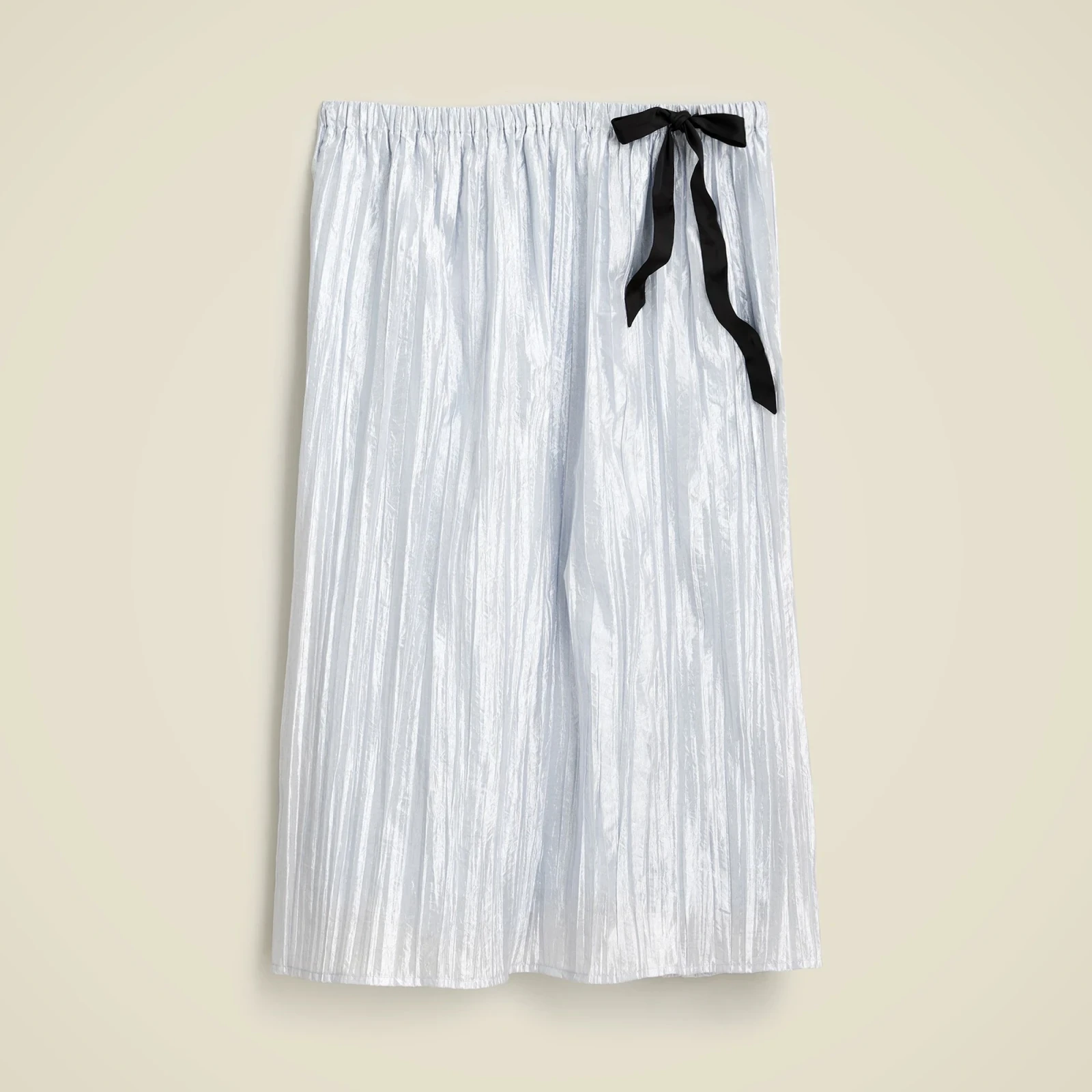 Collection knee-length skirt in crinkled nylon