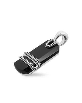 Lagos Men's Sterling Silver Anthem Onyx Dog Tag Amulet Pendant - Exclusive