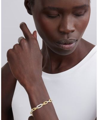 Lagos 18K Yellow Gold & Silver Caviar Lux-Clip Diamond Link Bracelet - Exclusive