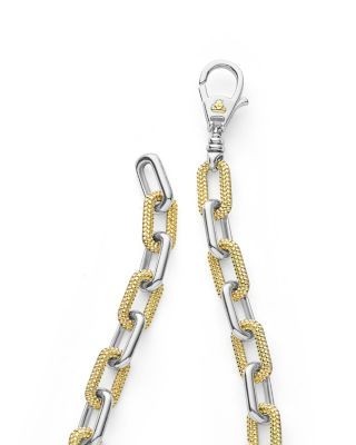 Lagos 18K Yellow Gold & Silver Caviar Lux-Clip Diamond Link Bracelet - Exclusive
