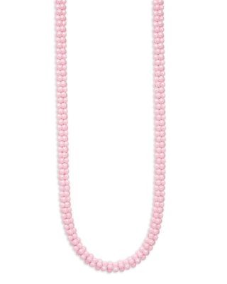 Lagos 18K Yellow Gold & Sterling Silver Pink Caviar Ceramic Bead Collar Necklace, 16
