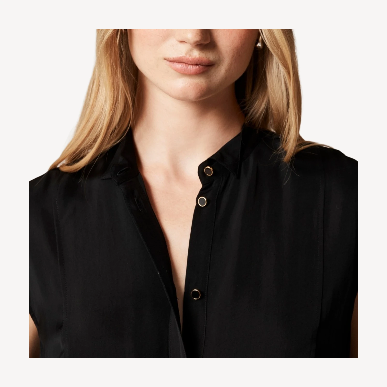 Jules sleeveless tuxedo top