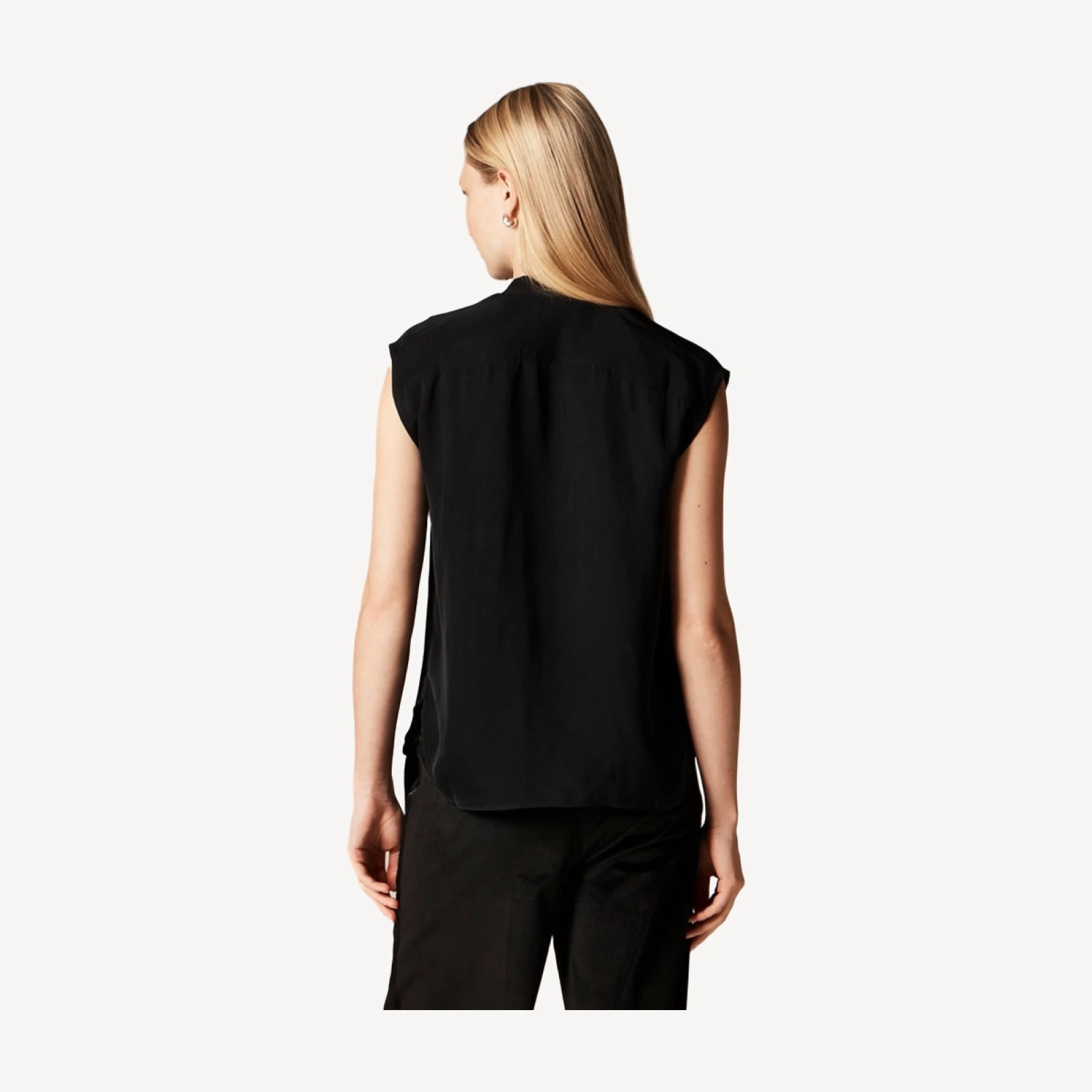 Jules sleeveless tuxedo top