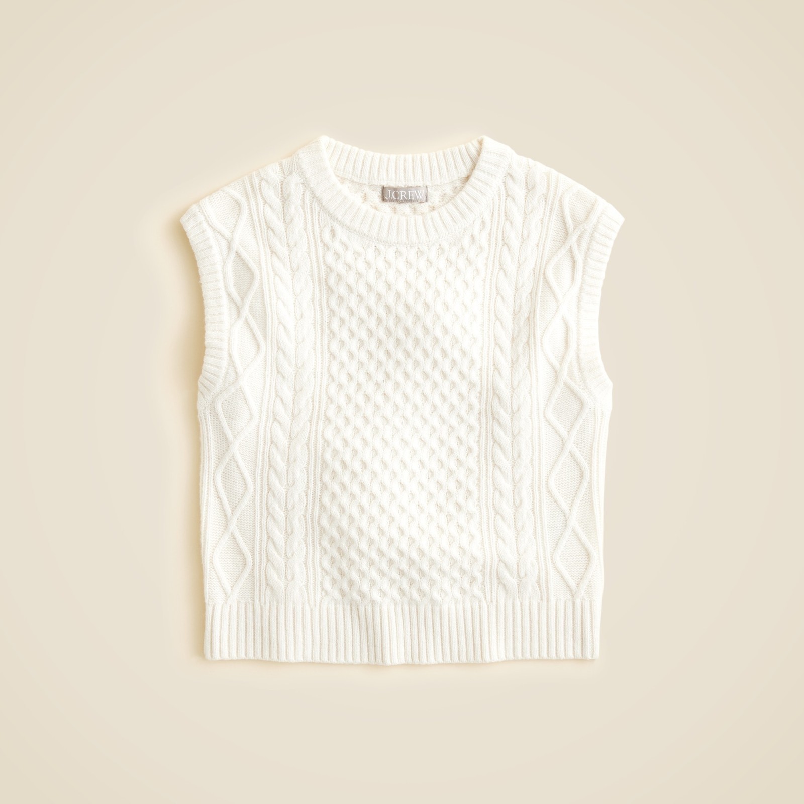 Cable-knit shell in wool blend