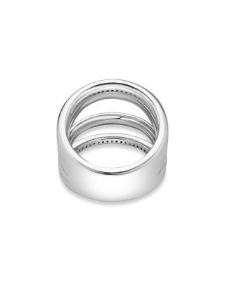 Lagos Two Tone Caviar Lux Five Row Diamond Ring, 0.29 tcw