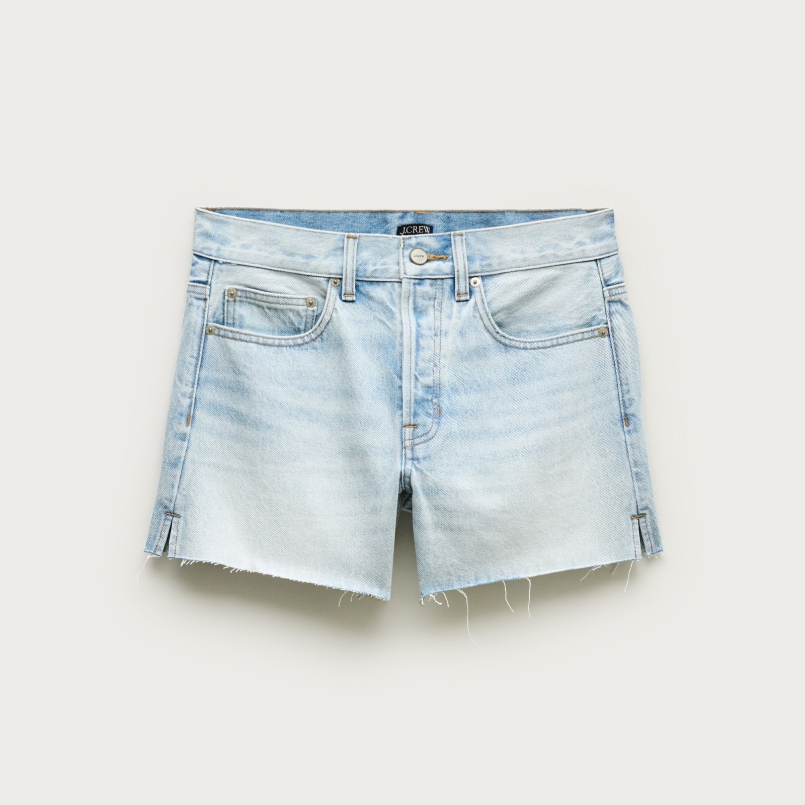 Mid-rise A-line denim short