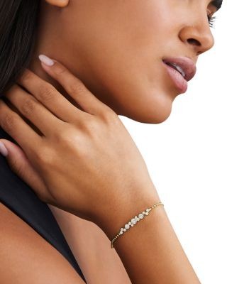 Lagos 18K Yellow Gold Fizz Diamond Bezel Horizontal Cluster Bead Link Bracelet
