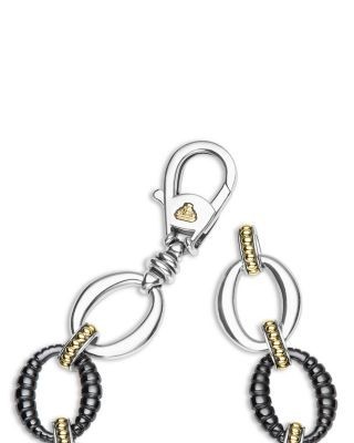 Lagos Two Tone Black Ceramic Link Bracelet