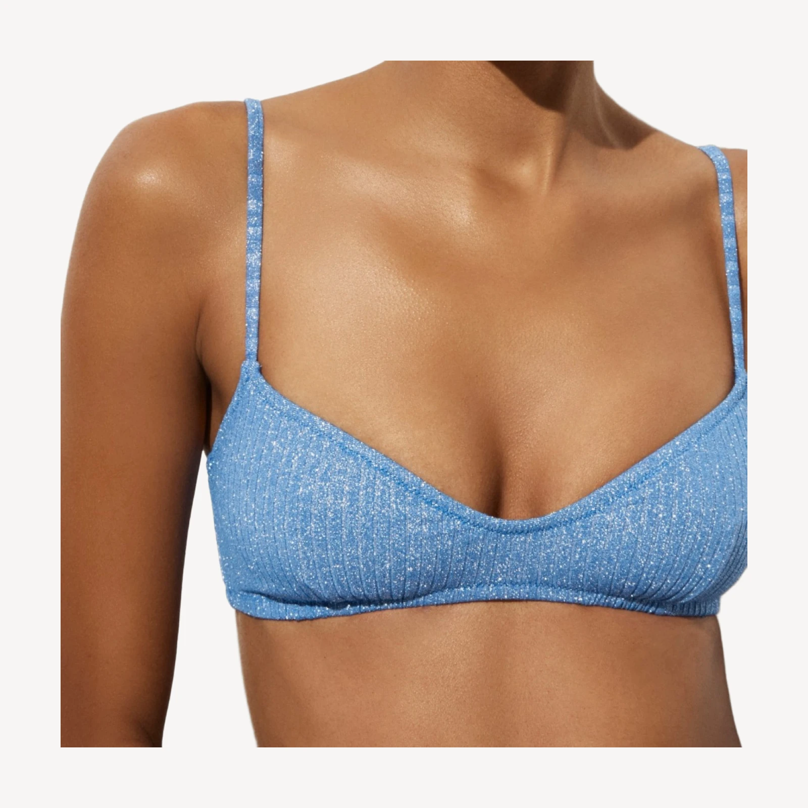 Odessa bikini top in sparkle rib