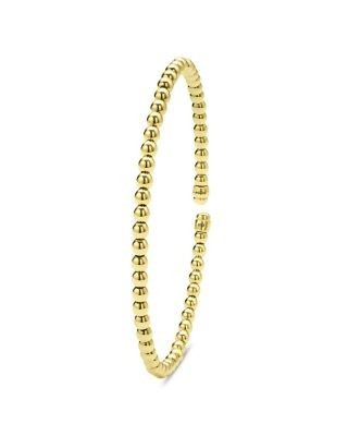 Lagos 18K Yellow Gold Caviar Gold Bead Flex Bangle Bracelet