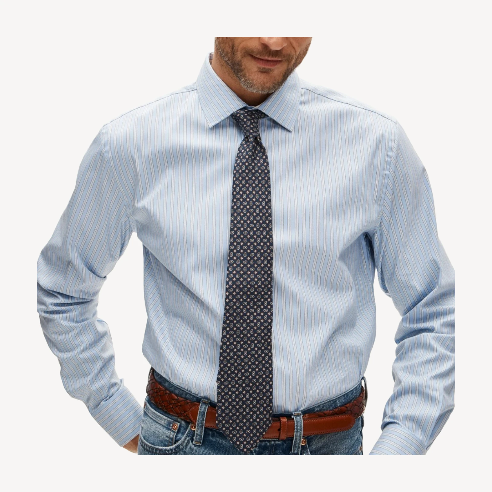 Italian silk square paisley tie