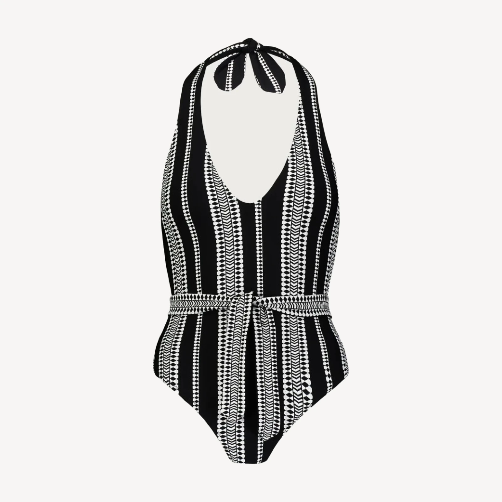 lemlem Luchia deep-V belted one-piece