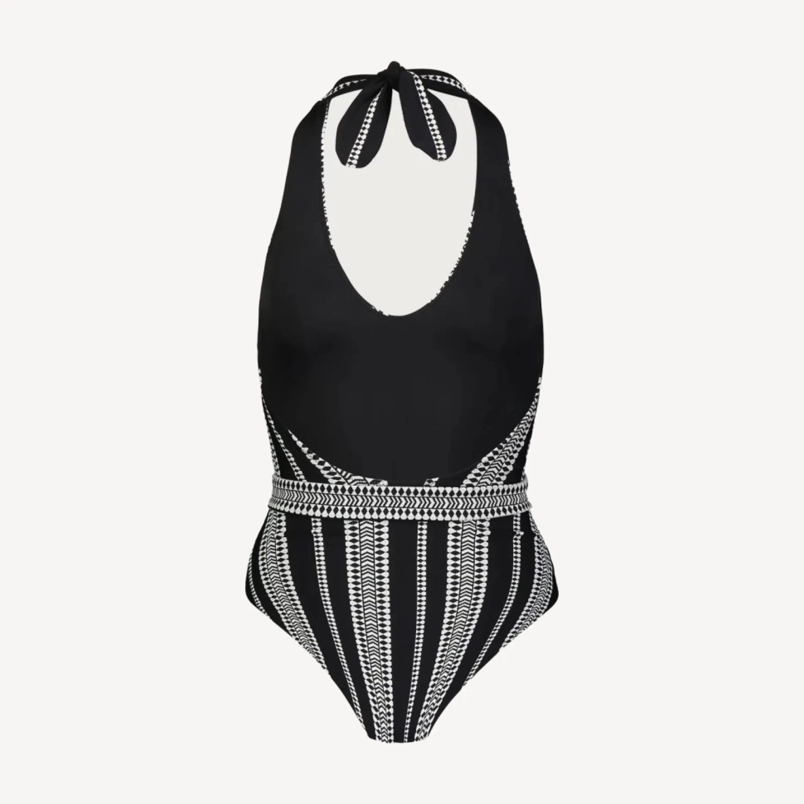 lemlem Luchia deep-V belted one-piece