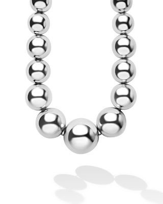 Lagos Sterling Silver Caviar Bubbly Graduated Bead Collar Necklace, 18
