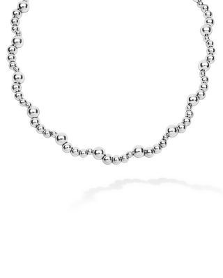 Lagos Sterling Silver Caviar Bubbly Scalloped Beaded Collar Necklace, 18
