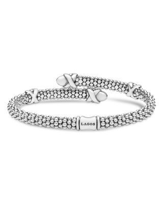 Lagos Sterling Silver Embrace Caviar Bead Bypass Bracelet